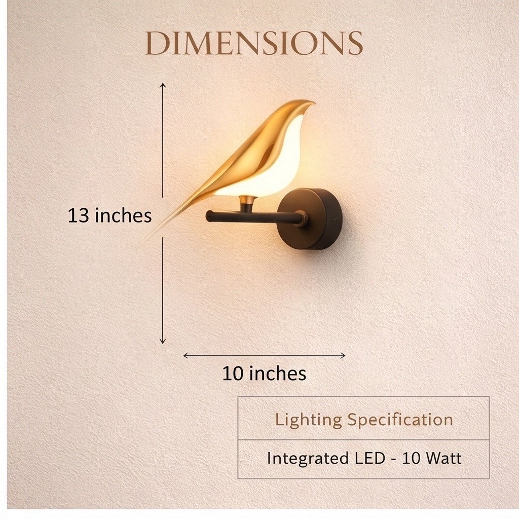 Golden Bird Light Wall Lamp - Image 4