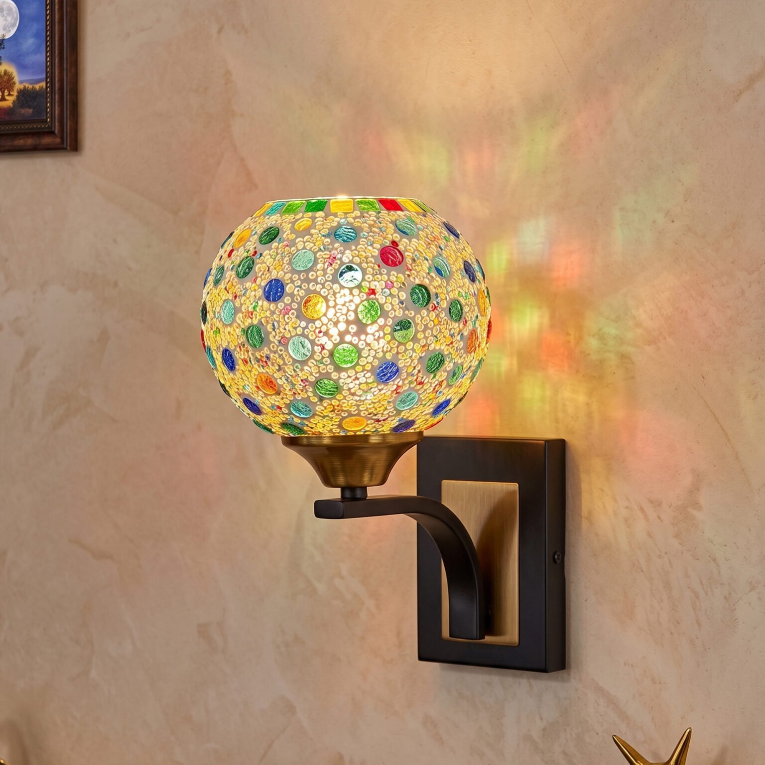 Luxury Gold Handcrafted Glass Wall Light
