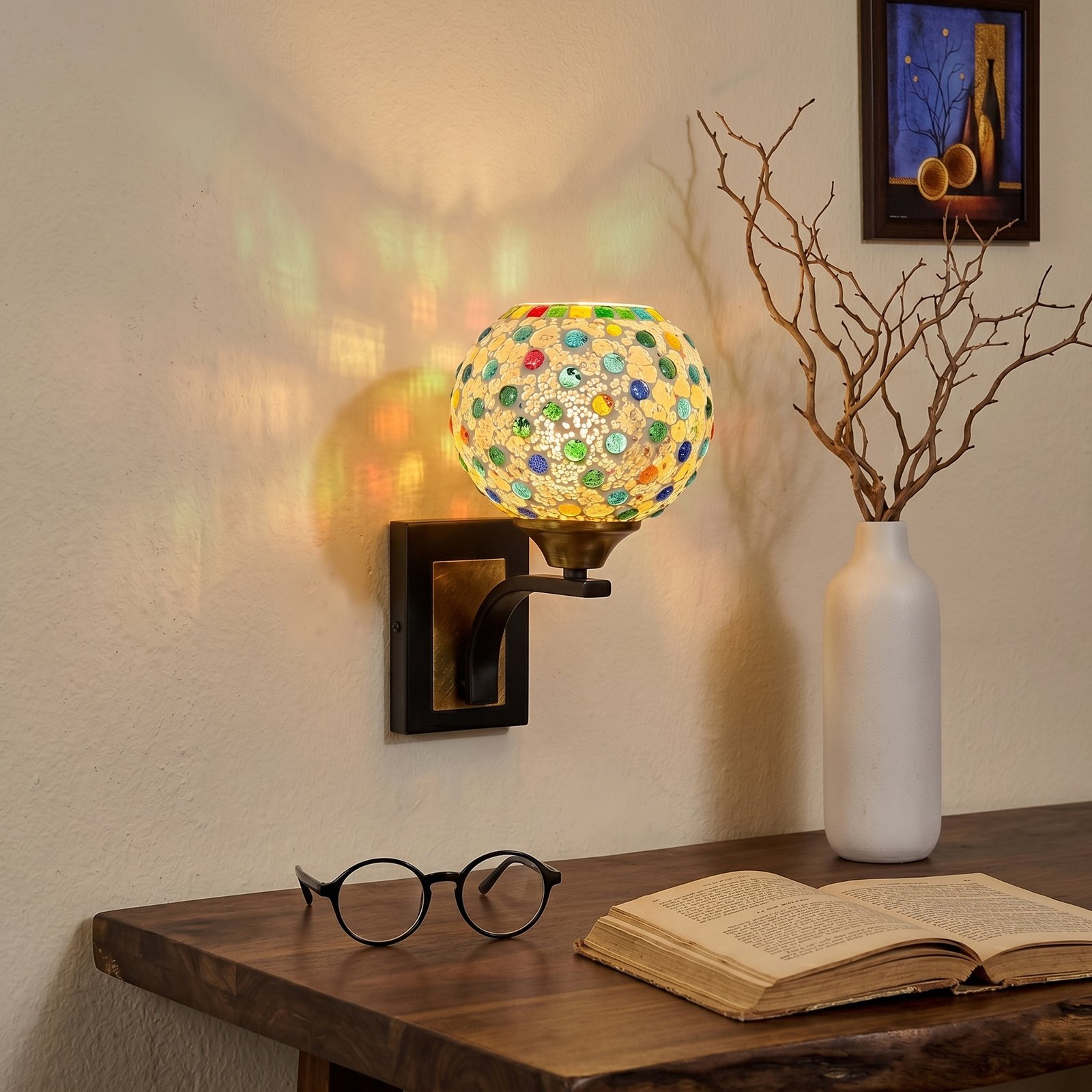 Luxury Gold Handcrafted Glass Wall Light - Image 4