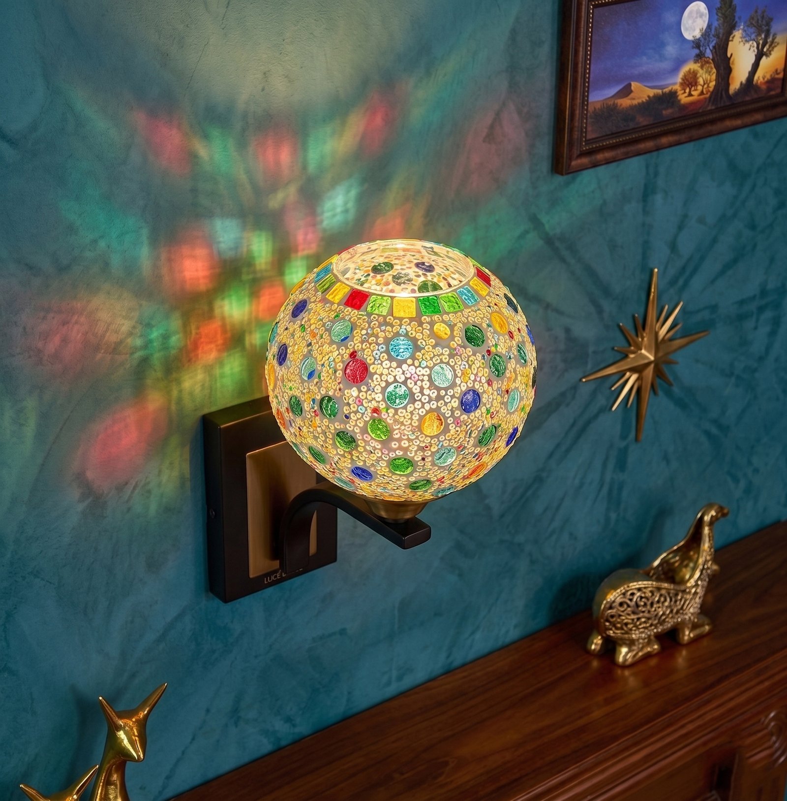 Luxury Gold Handcrafted Glass Wall Light - Image 5