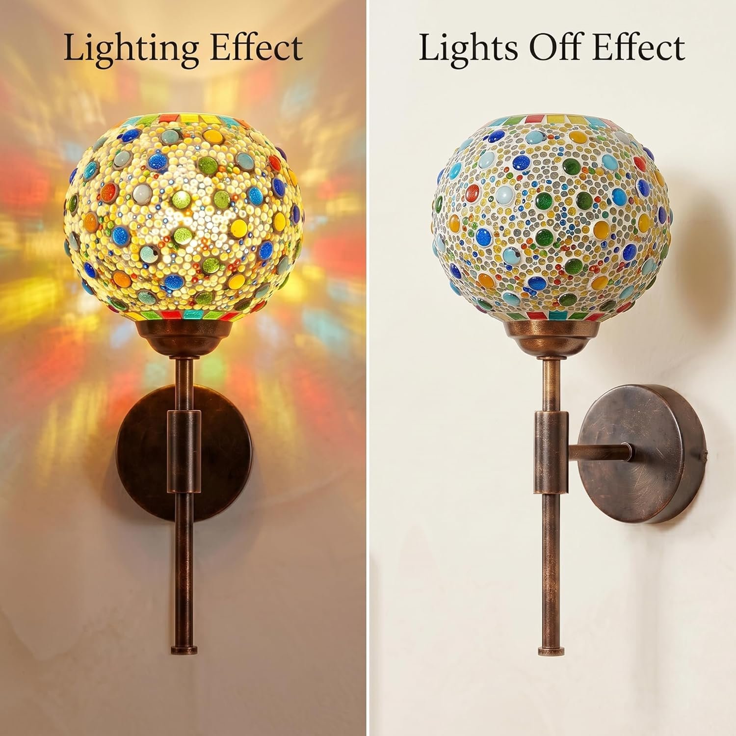 Mosaic Glass Globe Wall Light - WL 59 - Image 2