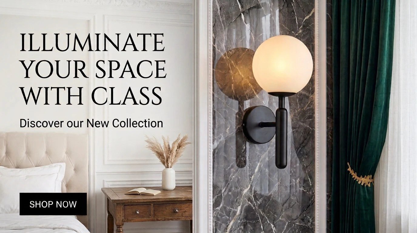Black and white glass globe wall light on marble wall - Illuminate your space with class - Chanya Haus